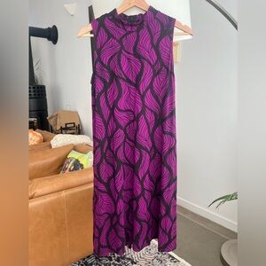 Milk High Neck Flowy Sleeveless Dress